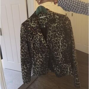 Alice and Olivia Leonard print two button jacket